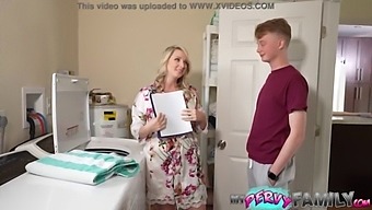 Stepmom'S Big Natural Tits Lure Stepson Into A Blowjob